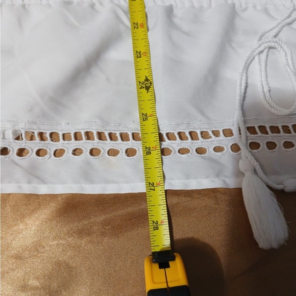 Lane Bryant White Cap Sleeve Tie Front Blouse - Picture 2 of 9
